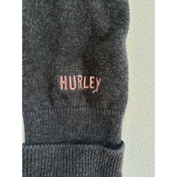 Hurley VTG Jacket Women Size XS Dark Gray Long Sleeve Mock Neck Logo Full Zip - Picture 5 of 11